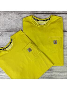 Carhartt Neon 2pc Short Sleeve Pocket T-shirt Bundle Lot